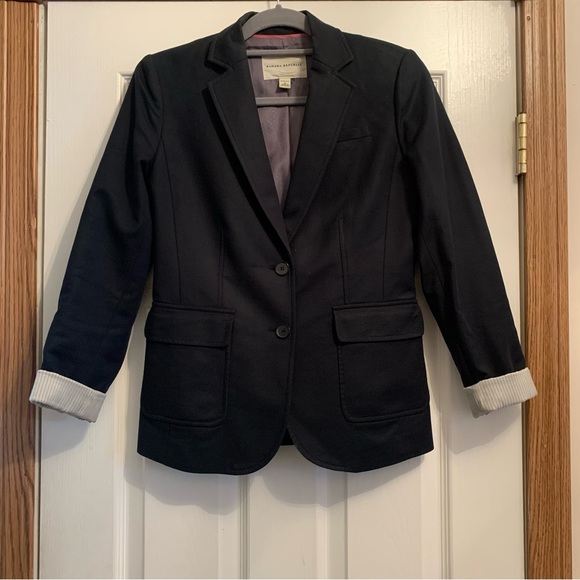 Banana Republic Navy Blazer with Pinstripe cuffs - Picture 1 of 9